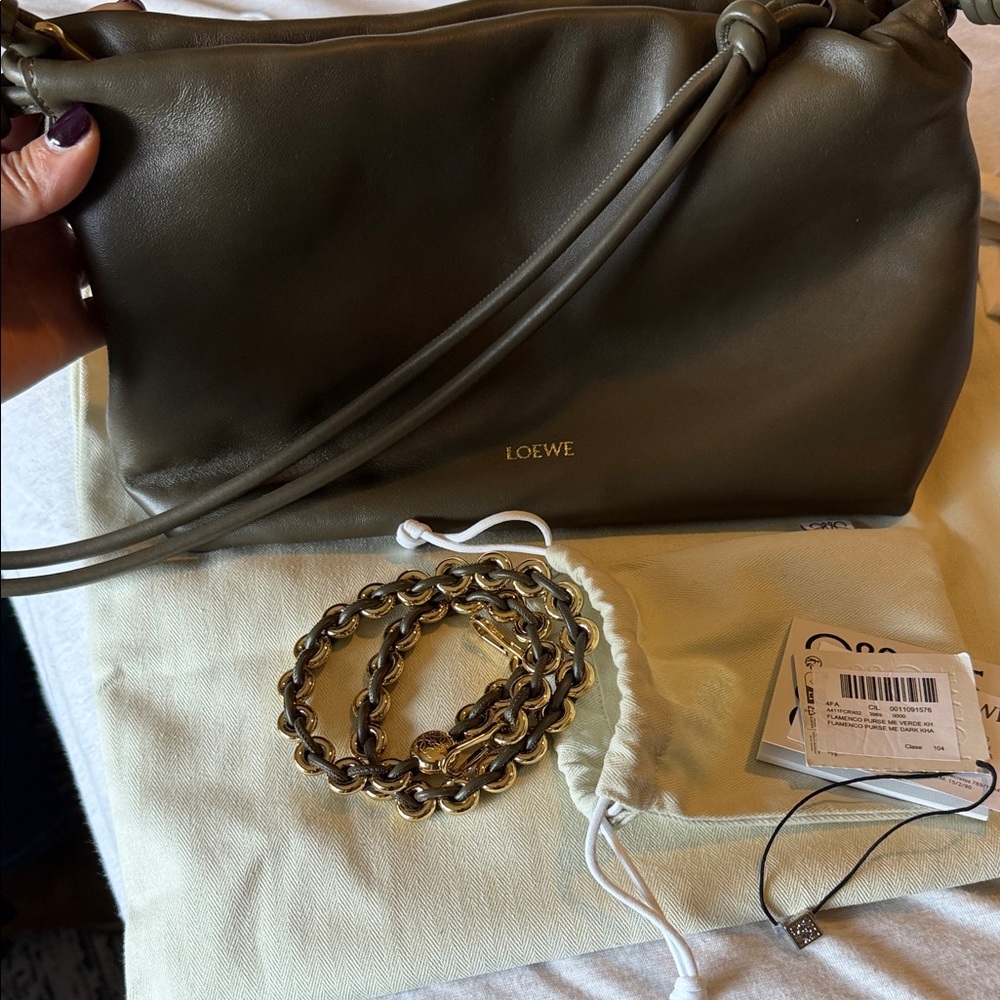 Loewe Verde Medium Flamenco Purse in Nappa Mellow Leather